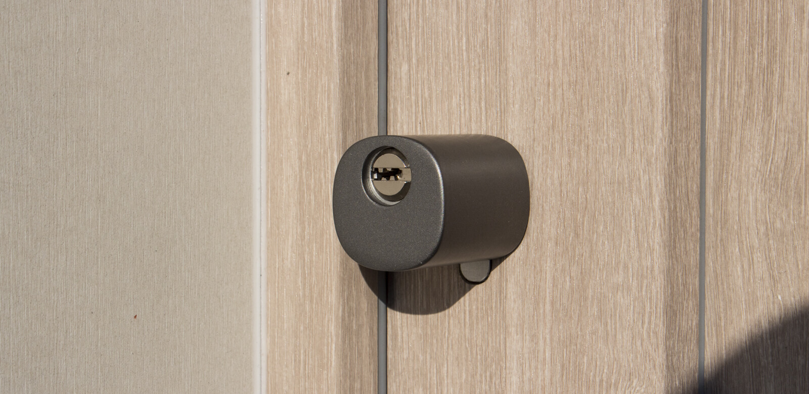 Serratura elettronica WiFi DORY integrata in una porta con cilindro europeo